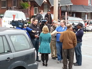 PCAR’s Kristen Houser conducts media interviews